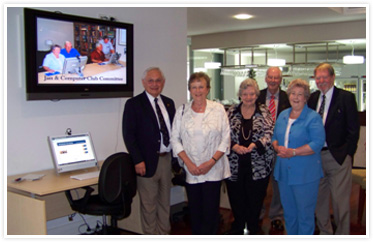 L-R:  Graham, Wendy, Pamela, Ross, Janet and Don gave a wonderful welcome to guests at the launch.